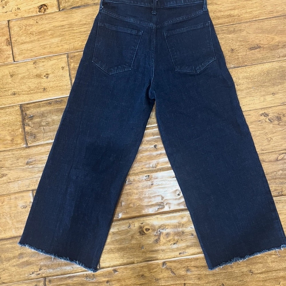 Women’s Vintage Raw Edge High Rise Wide Leg Jeans - Picture 2 of 6